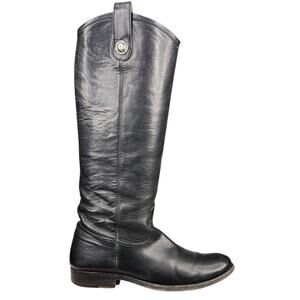 Frye Women’s Melissa Black Button Leather Riding Boot Size US 6